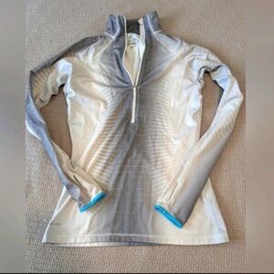 Nike Gray and White Quarter-Zip Pullover